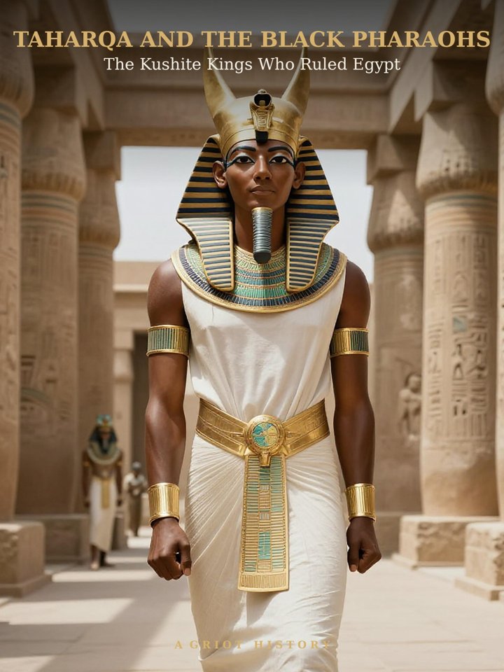 Illustrated portrait of Pharaoh Taharqa of Kush